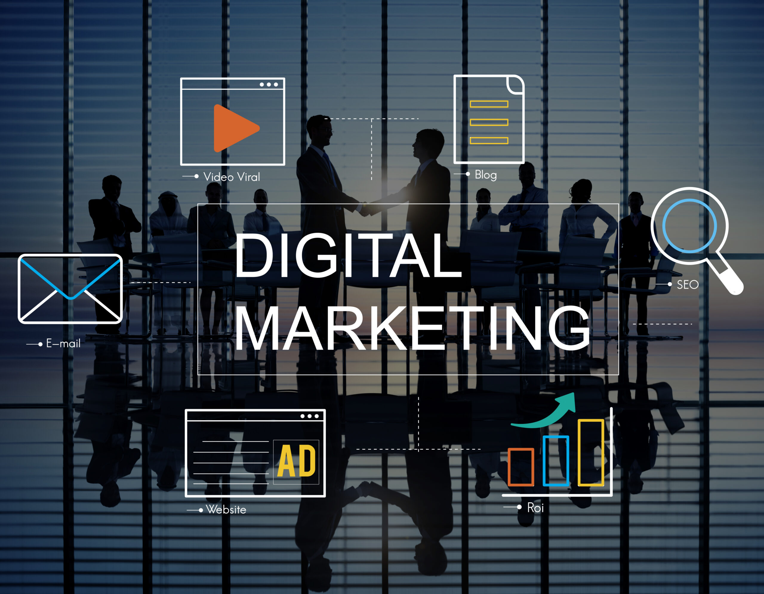 The image represents digital marketing outsourcing