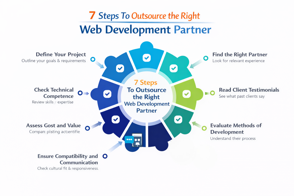 7 steps for outsourcing web development partner